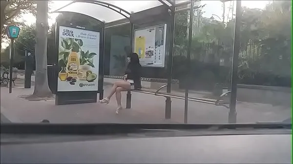 Tabung total bitch at a bus stop baru