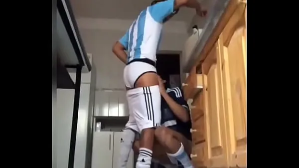 New Young man sucking the pirocudo after football total Tube