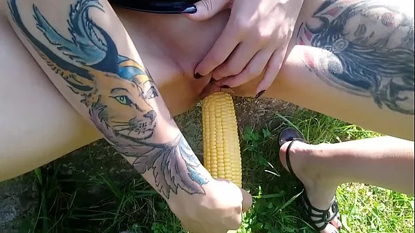 New Lucy Ravenblood fucking pussy with corn in public total Tube