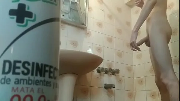 New Caught twink masturbating on Shower total Tube