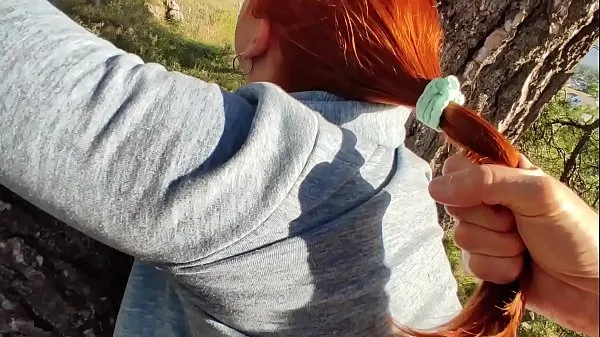 New OUTDOOR SEX. Hard Fucking Redhead Horny Curvy in the Park total Tube