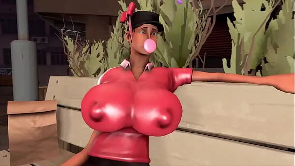 新しいTF2Femscoutバブルガム乳房拡張アニメーション合計チューブ