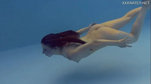 New Petite Russian Marfa swims nude in the pool total Tube