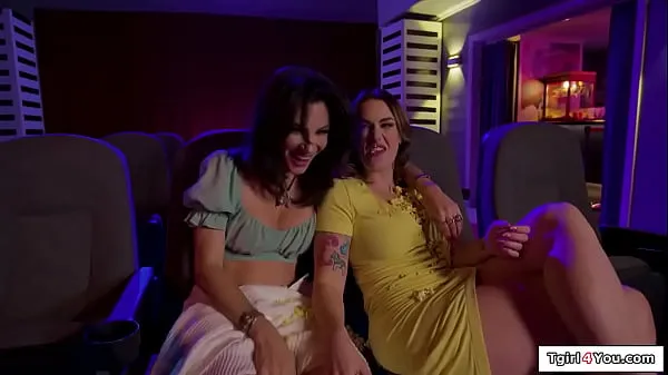 New Cheating trans Ariel Demure is in a double date and shows her cock to a curvy big tits brunette sucks it and then the busty shemale fucks her total Tube