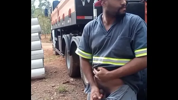 New Worker Masturbating on Construction Site Hidden Behind the Company Truck total Tube