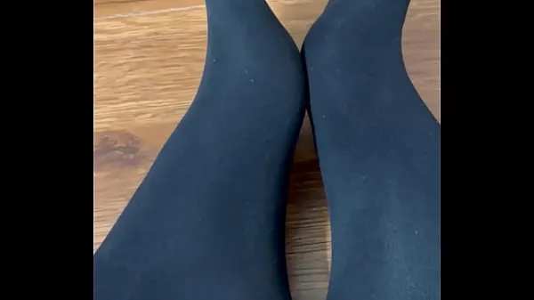 Ống tổng Flaunting and rubbing together my black nylon feet mới