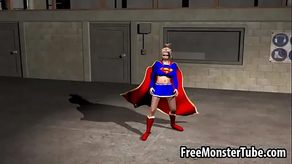 Nová skúmavka celkom Foxy 3D cartoon Supergirl riding a rock hard cock